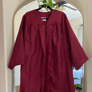 Maroon graduation gown